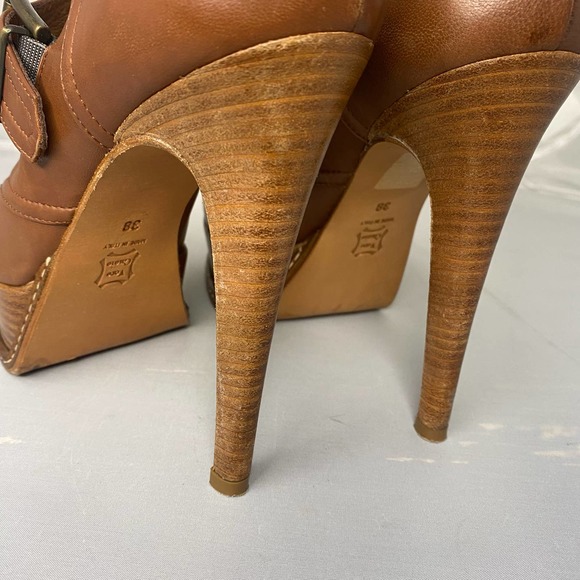 Giampaolo Viozzi Brown Leather Platform Bootie 38 - Picture 5 of 8